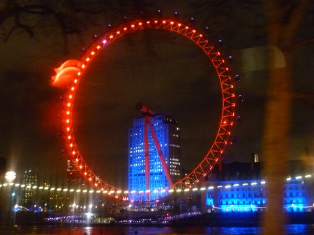 London Eye, en rouge aussi c'est bien